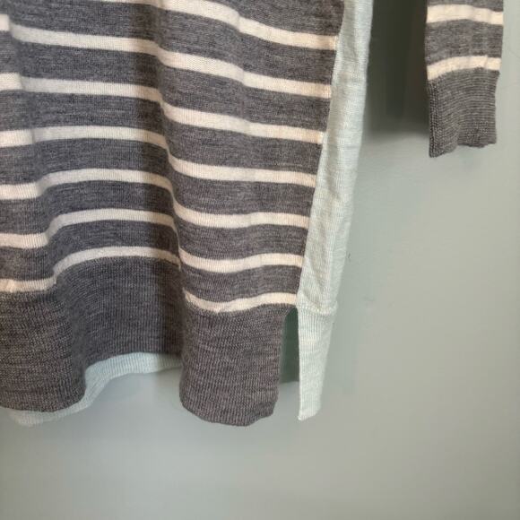 J Crew Merino Wool Stripe 3/4 Sleeve Sweater - Picture 4 of 5